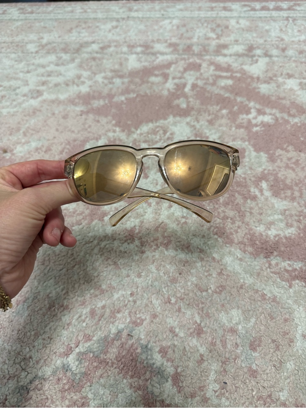 Revo nude/gold Frame Sunglasses with Gold Mirrored Lenses